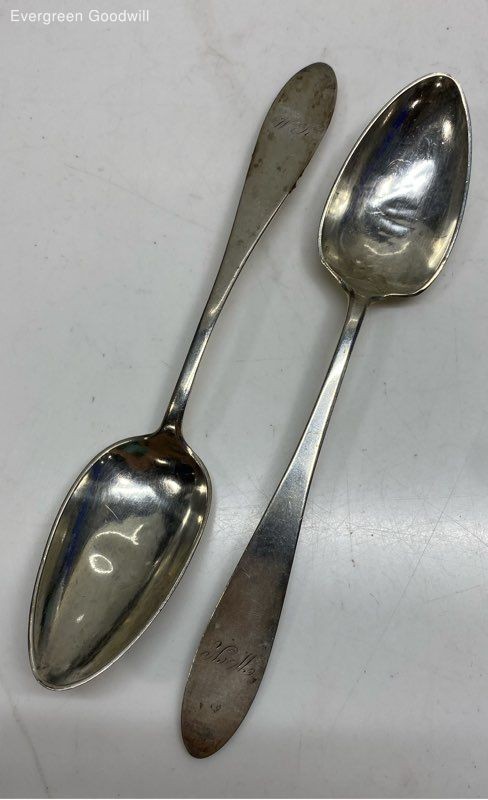 Two Scheel Large Silver Spoon 88 Grams