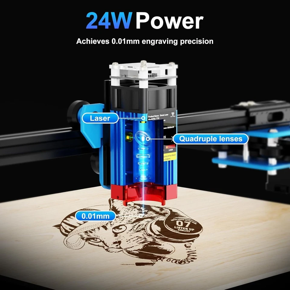 Máquina de grabado láser de 5500 mW - Rápida, precisa y fácil de instalar con soporte Foto 4 de 4