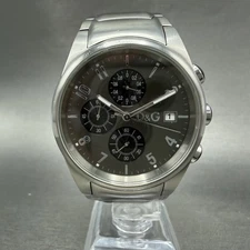 Dolce & Gabbana Sandpiper Chronograph Watch Men 42mm Black Dial Silver New Batt