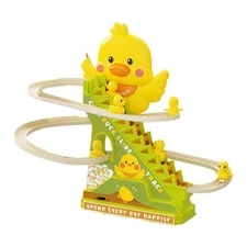 Small Ducks Climbing Toy Electric Stair Climbing Track Slide With Music 15 Songs