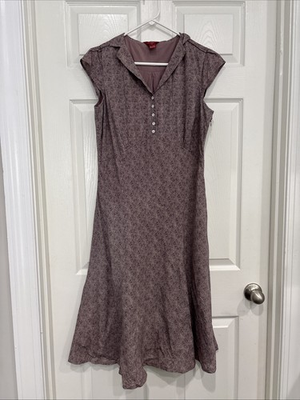 #ad SUNDANCE Women’s Dress Mauve purple floral empire midi Cottagecore Prairie Sz 10 $28.99