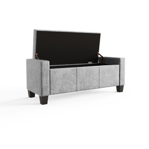 Verona Ottoman Storage Bench Window Seat Storage Box Bedroom Living Velvet - Picture 6 of 10