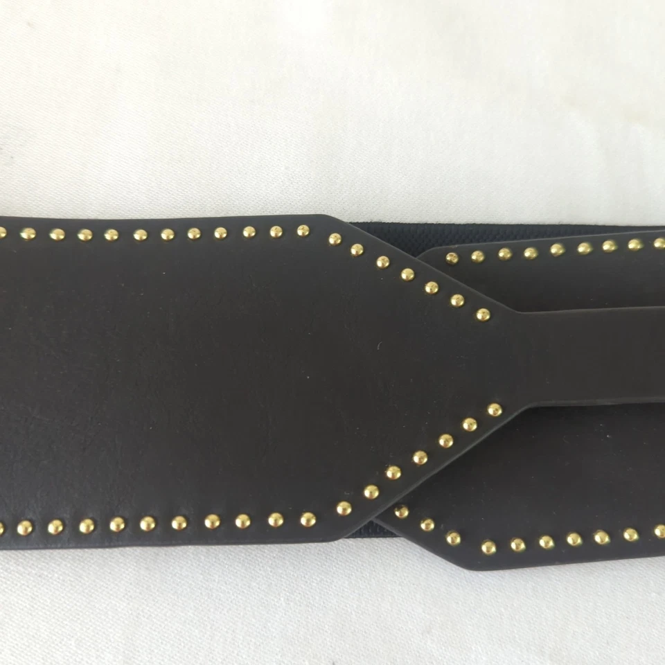 New With Tags Black Mossimo Supply Company Belt With Gold Studs Size Medium - Image 3 of 4