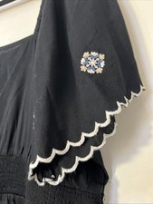 old navy Flutter Way Blackjack dress size XXL black white and peack embroidered