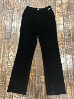 ST. JOHN Velvet Straight Leg Pants Size 27 Waist black