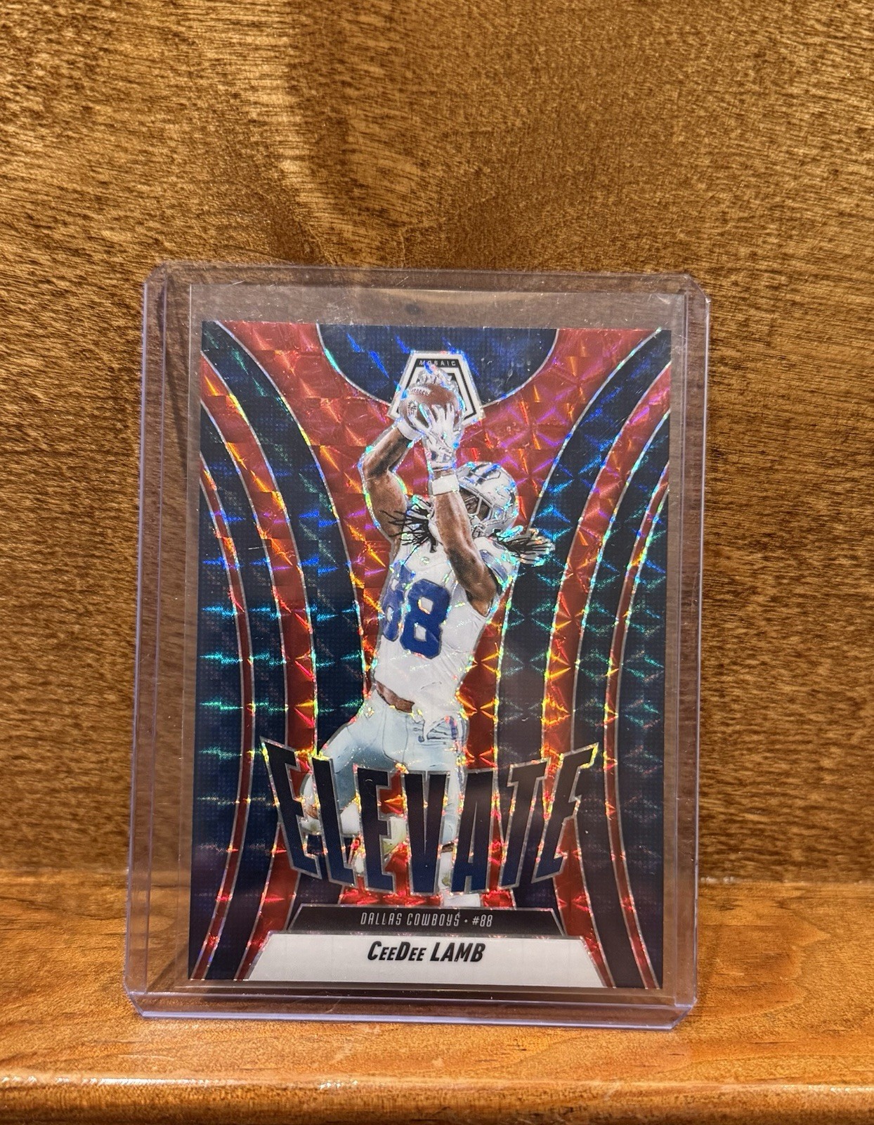 2025 Mosaic Football - CeeDee Lamb Red Mosaic Elevate #12