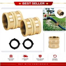Garden Hose Adapter 3/4 in Female to Female Brass Coupler 2 Pack