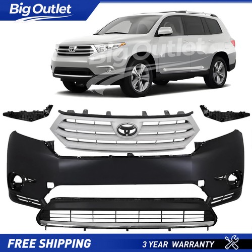 Front Bumper Cover Fascia & Grille Assembly Chrome For 2011-13 Toyota Highland ✅