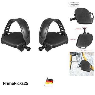 Fahrrad Pedale 14x11cm mit Riemen Schwarz Aluminium für MTB Rennrad