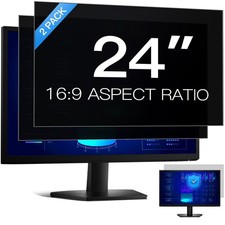 2 Pack 24  Computer Privacy Screen Filter Anti-Glare Blue Light Protector 16:9