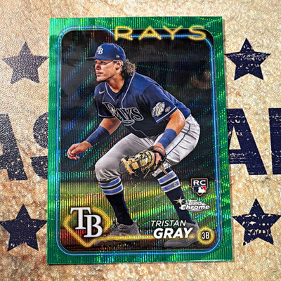 Topps 2024 Chrome Tristan Gray Rays #8 Green Sonar Refractor RC 98/99