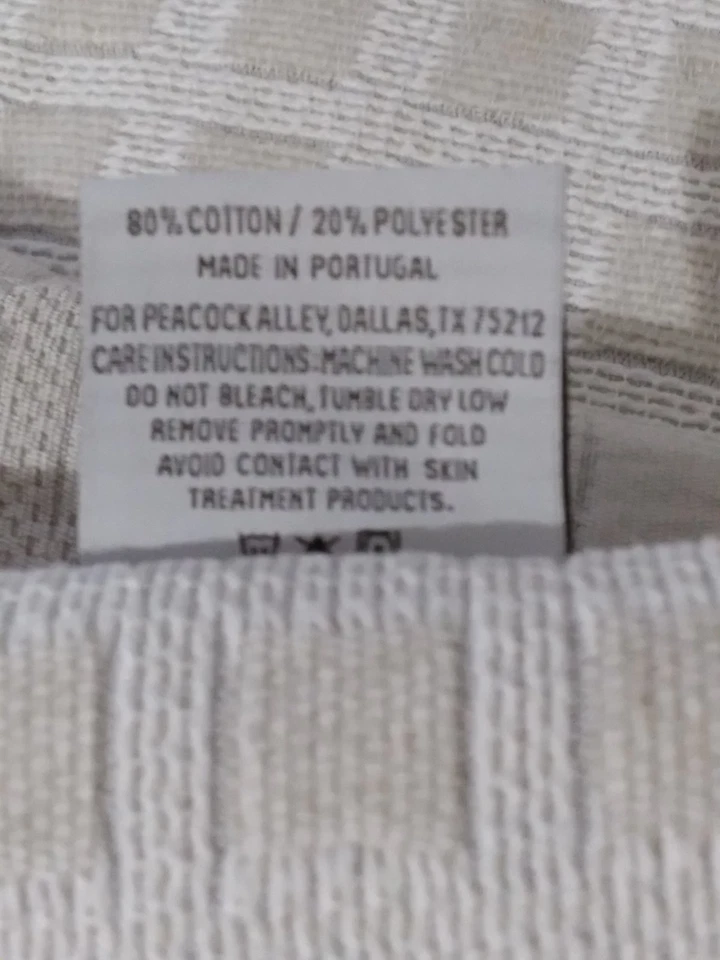 孔雀巷封面编织纹理女王 92 x 96 英寸葡萄牙(从未使用过) — 第 2/4 张图片