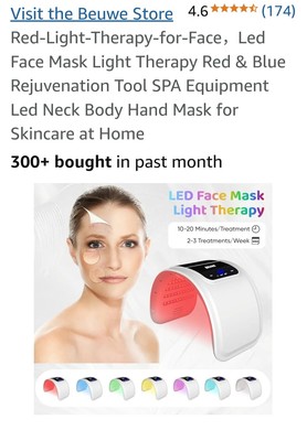 Led Face Mask Light Therapy - Beuwe 7 Colors light for multiple skin stuffs