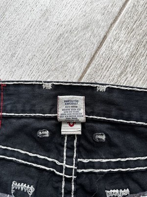 Vintage Y2K True Religion Logo Logan Super T Black Wax Denim Jeans