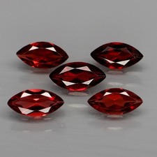 Marchesa 10x5 mm.Eccezionale! Granato rosso naturale del Mozambico Africa 5 pezzi/5,73 ct.