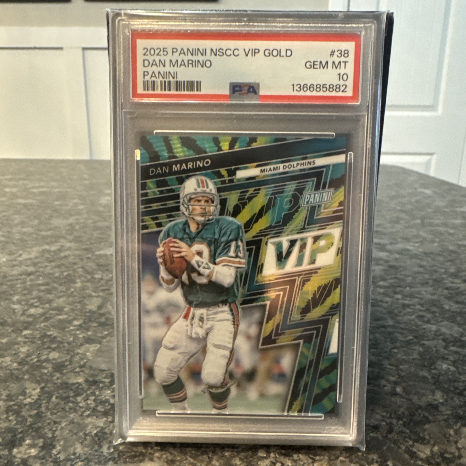 2025 Panini NSCC VIP Gold Packs Gold VIP Tiger Stripes #38 Dan Marino PSA 10