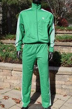 NWT Mens Adidas Firebird Tracksuit sz M-XL Jacket Pants White Green Set