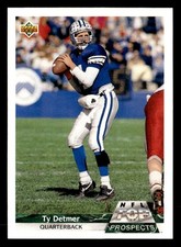 Ty Detmer 1992 Upper Deck NFL Top Prospects Rookie Card #G11 BYU Cougars. rookie card picture
