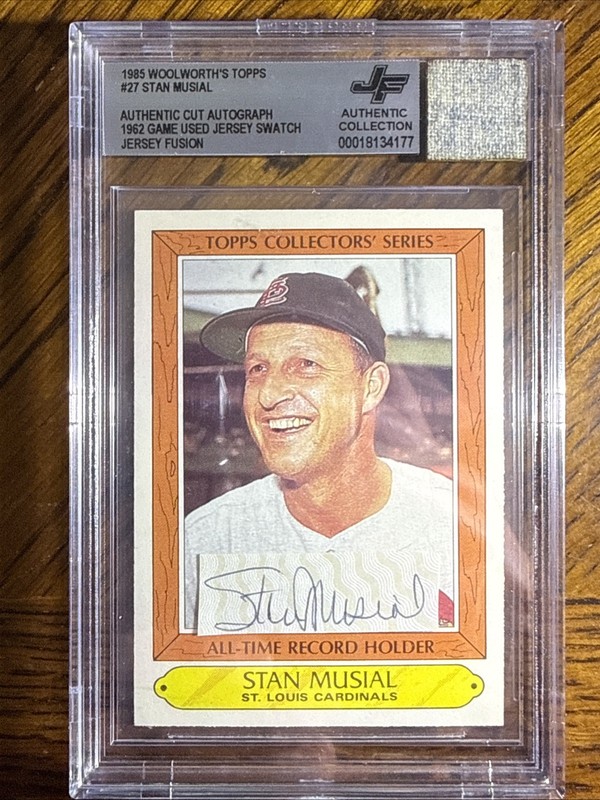 SSP BGS AUTHENTIC 1985 STAN MUSIAL AUTOGRAPH 1962 GAME USED JERSEY CARDINAL AUTO