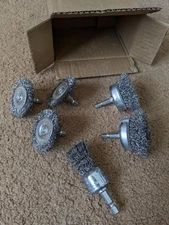 6Pcs Professional Carbon Steel Wire Wheel Brush for Drill - Cleaning Rust Attach