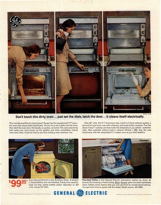 #ad 1960s GE General Electric Americana Oven Range Washer Dishwasher Ad AD012 $22.49