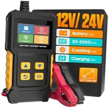 Car Battery Tester 12V 24V Automotive Battery Load Tester 30-2000 CCA, Auto