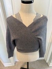 Womens Grey Long Sleeve Sweater and Matching Pant Suit Size Medium New W/Tag