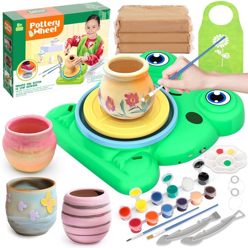 Pottery Wheel for Kids - Complete Pottery Painting Kit Arts and Crafts for Ki...