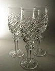 Vintage Waterford Powerscourt Cut Crystal Fluted Champagne Glasses Set of 3 Sign