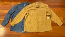Lot Of 2 Wrangler Men's Relaxed Fit Long Sleeve Woven Shirt Size 2XL NWT