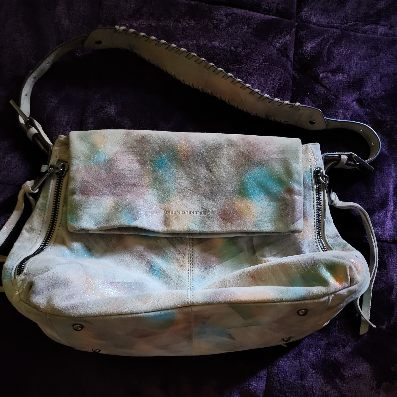 Aimee Kestenberg Metallic Double Entry Crossbody … - image 1