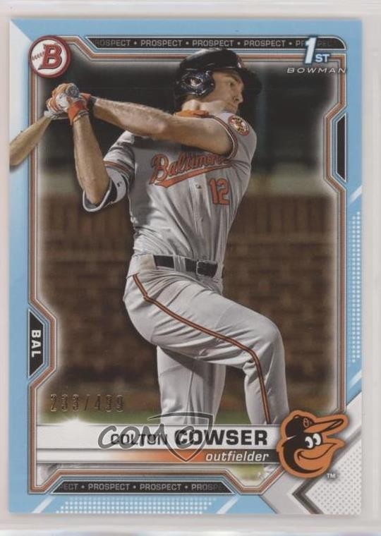 2021 Bowman Draft Sky Blue 233/499 Colton Cowser #BD-166 wl7
