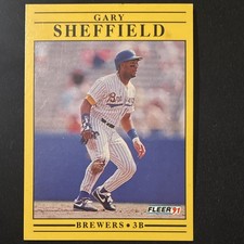 Gary Sheffield 1991 Fleer #596 Milwaukee Brewers Baseball Card Base Set
