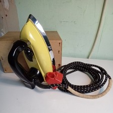 Vintage Yellow  Morphy Richards Iron Model 4111 1960s Retro Working 