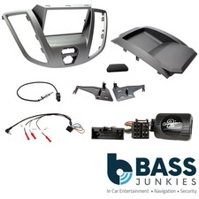 Ford Transit 2015-21 V363 Car Stereo Grey Double Din Fascia & Steering Wheel Kit
