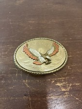 Vintage Flying Eagle USA Western Belt Buckle 4  x 3  