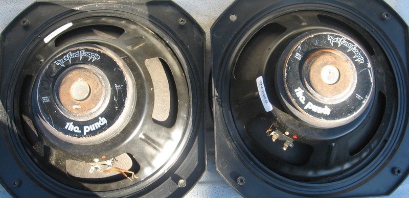 Two (2) Rockford Fosgate The Punch  SP-812 8 Ohm Vintage subwoofer speakers