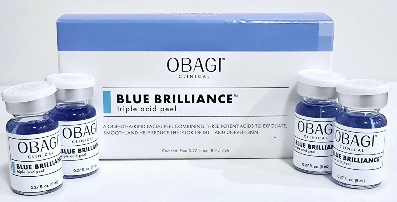 Obagi Clinical Blue Brilliance Peel 4 x 0.27 Fl Oz Vials SALE SALE SALE !