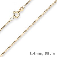 1,4Mm Panzerkette Goldkette Collier Halskette Aus 333 Gold Gelbgold 55Cm