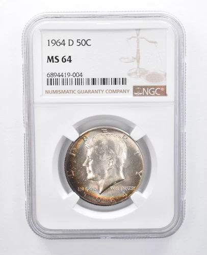 1964-D Kennedy Half Dollar MS64 NGC Peripheral Tone *7924