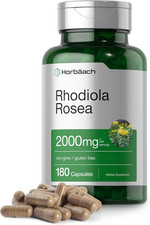 Horb ach Rhodiola Rosea Capsules  180 Count  Non-GMO, Gluten Free Supplement