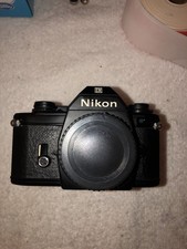  TESTED/Functional Nikon EM 35mm Film SLR Camera Black Body Only MI Japan 0194