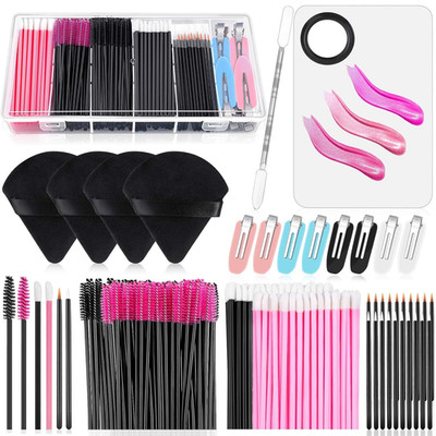 Professional Disposable Makeup Applicators Kit with Storage Box