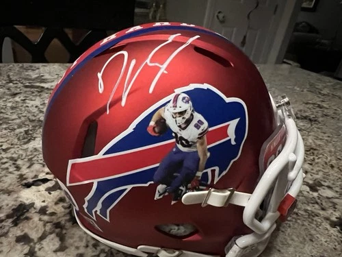 BUFFALO BILLS DAWSON KNOX Signed Custom Mini Helmet With Custom Visor TSE Cert