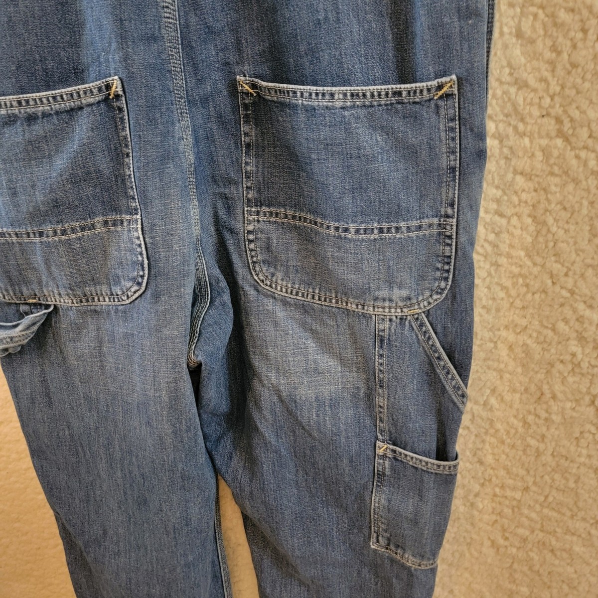 H&M Jean Overalls Denim Womens Medium Fall Festival Apple H&M Jean Overalls Denim Womens Medium Fall Festival Apple