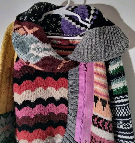 Desigual Girls Colorful Multi Patterned Authentic Knit Sweater Size 11/12 - Picture 3 of 14