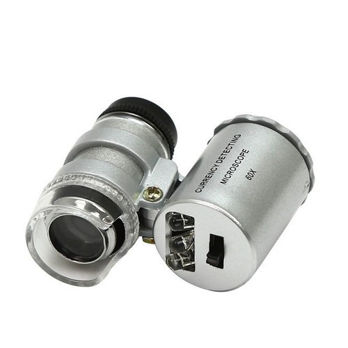 US 2 Pc Jewellers Pocket Magnifier 60X Jewelry Magnifying Loupe With Led Light - 第 3/16 張圖片