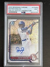 Rayne Doncon 2022 Bowman Chrome 1st AUTO Speckle /299 PSA 9 Mint