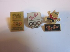 3 Vintage OLYMPIC SOUVENIR PINS 2 RAY BAN 1988 AND 1 BAUSCH LOMB 1992 PIN