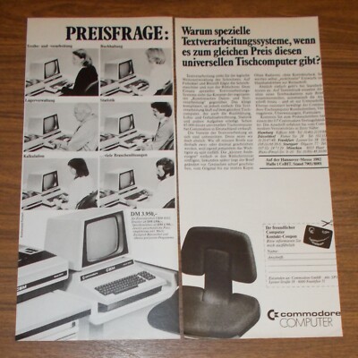 Seltene Werbung COMMODORE CBM 8032 Tischcomputer #2 1982